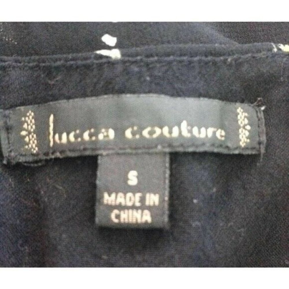 Womens Lucca Couture Black Yellow Flower Sz S Boho Chic 3/4 Sleeve Flowy Dress S - Picture 5 of 6